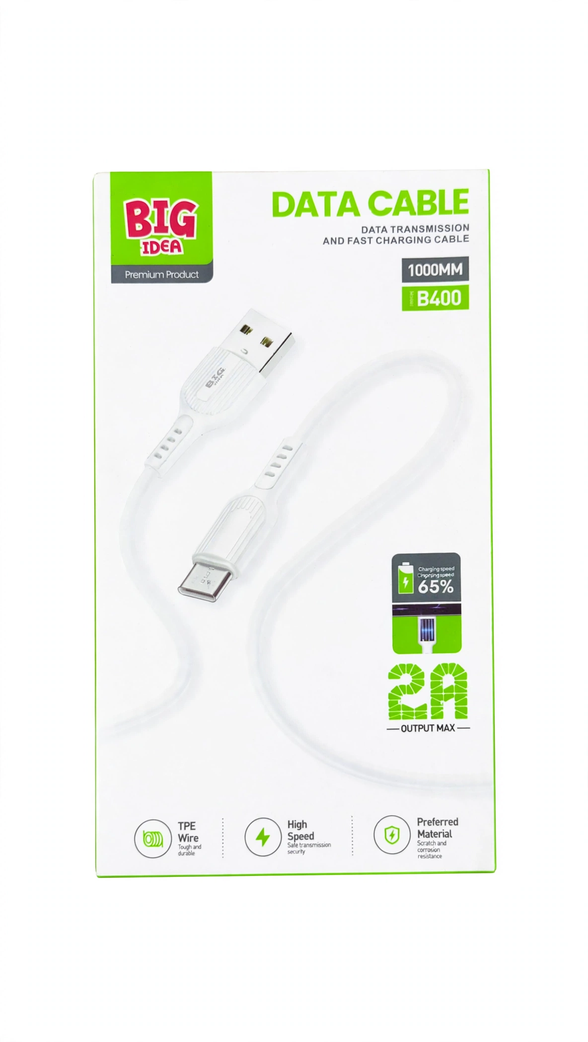 Thumbnail 2 of BIG IDEA B400 V8 Data Cable USB to Micro USB 2A (1m)