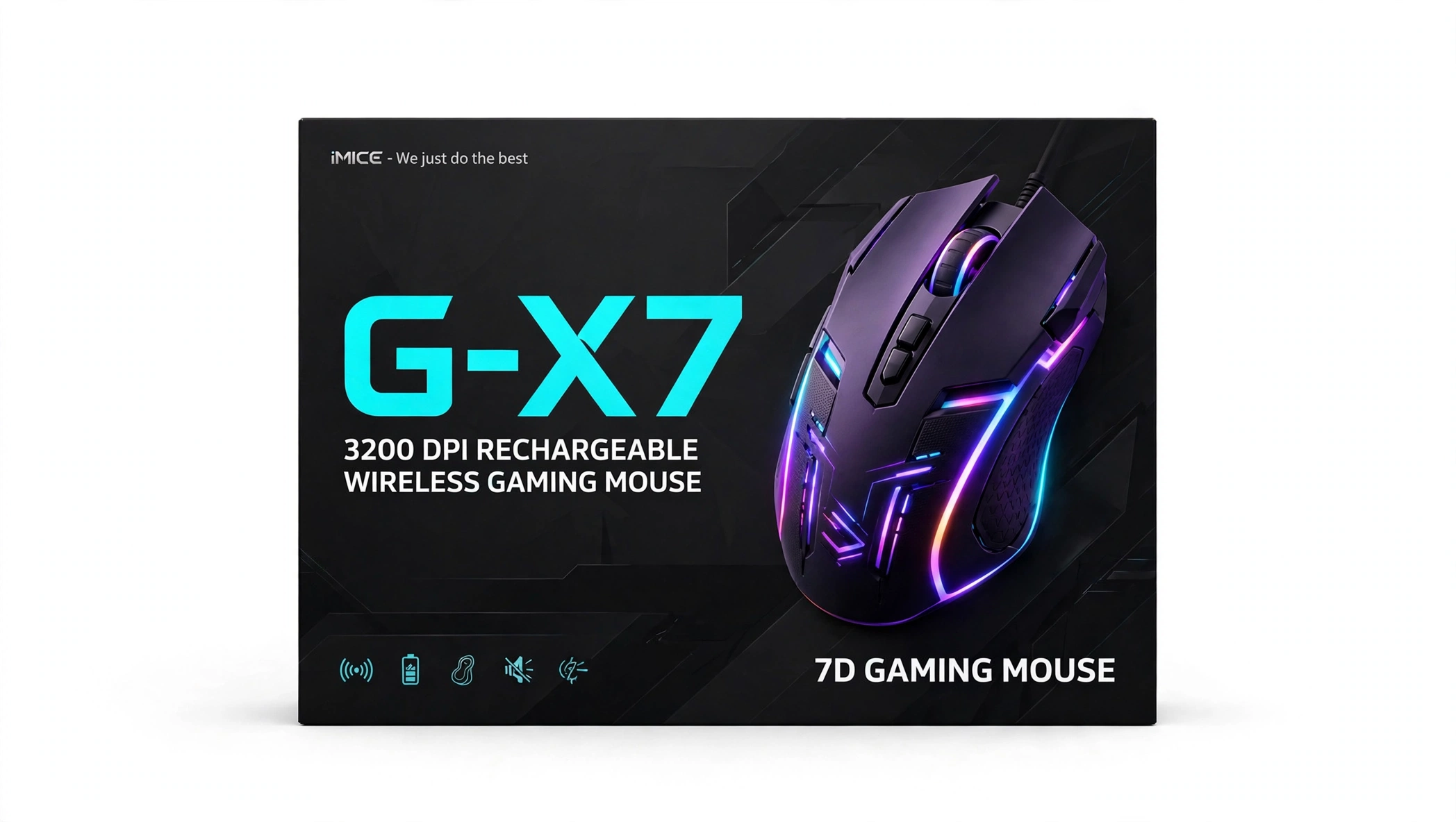 iMICE G-X7 3200 DPI Rechargeable Wireless Gaming Mouse