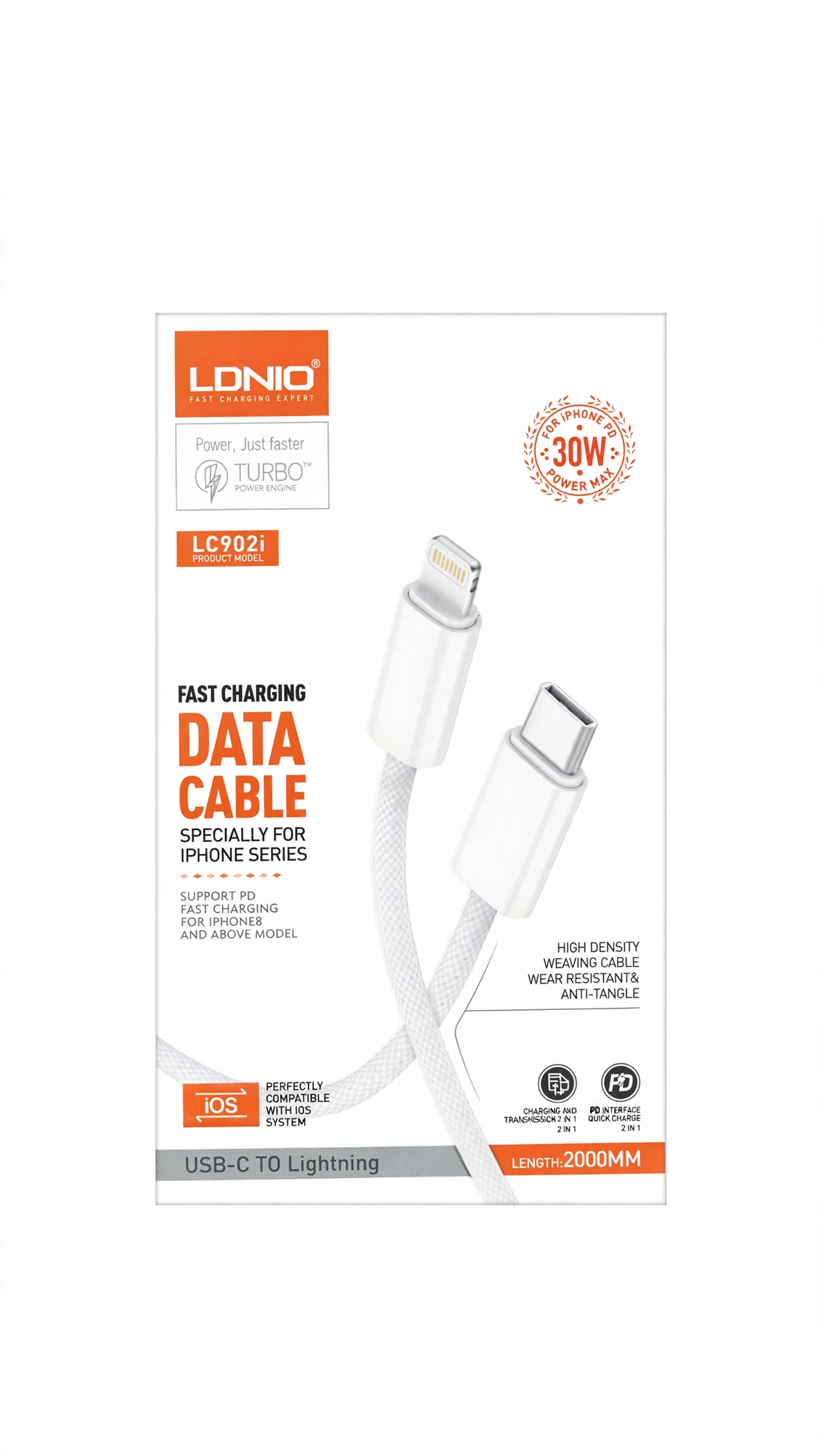 Thumbnail 2 of LDNIO LC902i 30W USB-C to Lightning Fast Charging Data Cable (2m)