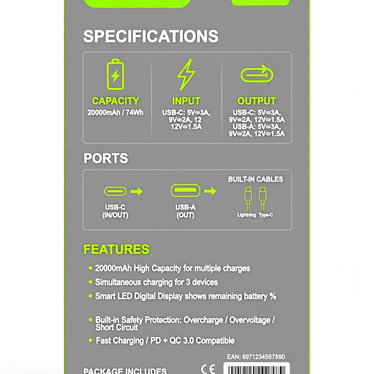 Thumbnail 5 of POWERX PX-20K1 20000mAh 22.5W Super Fast Power Bank