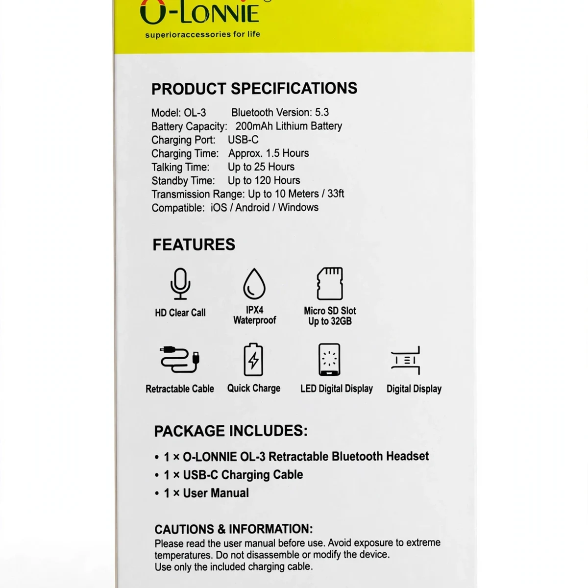 Thumbnail 5 of O-LONNIE OL-3 Bluetooth V5.3 Retractable Headset