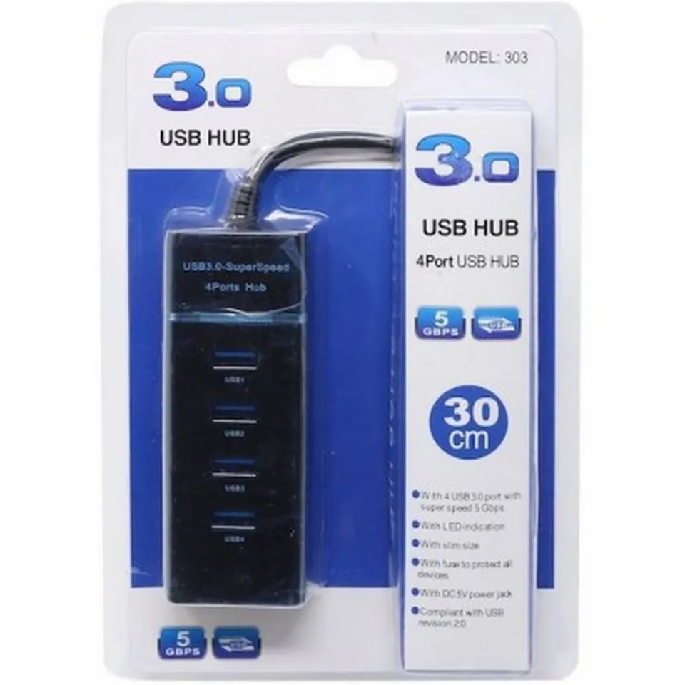 Thumbnail 2 of 4-port USB 3.0 hub with a 30 cm cable