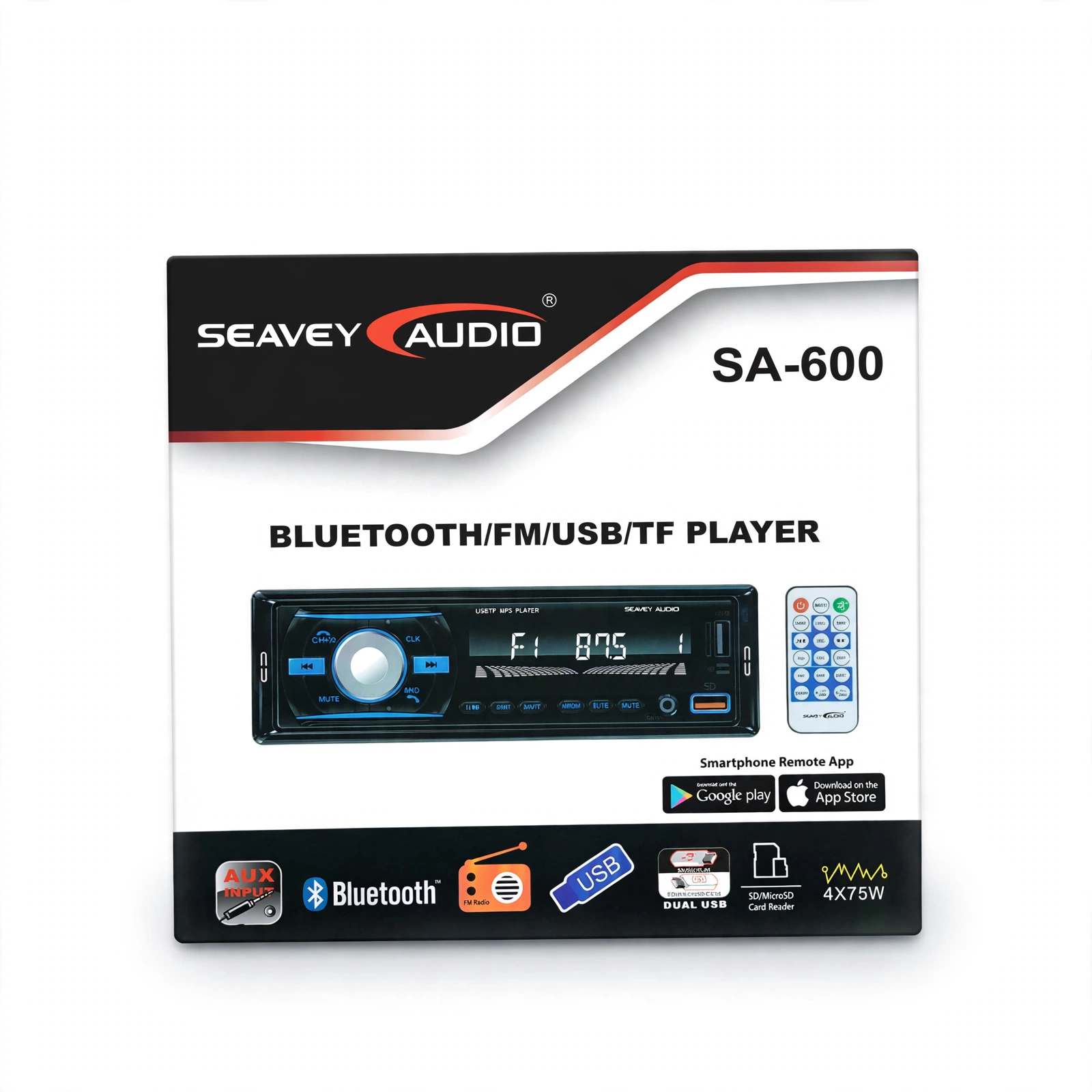 Seavey Audio SA-600 Bluetooth FM USB TF Car Stereo Player