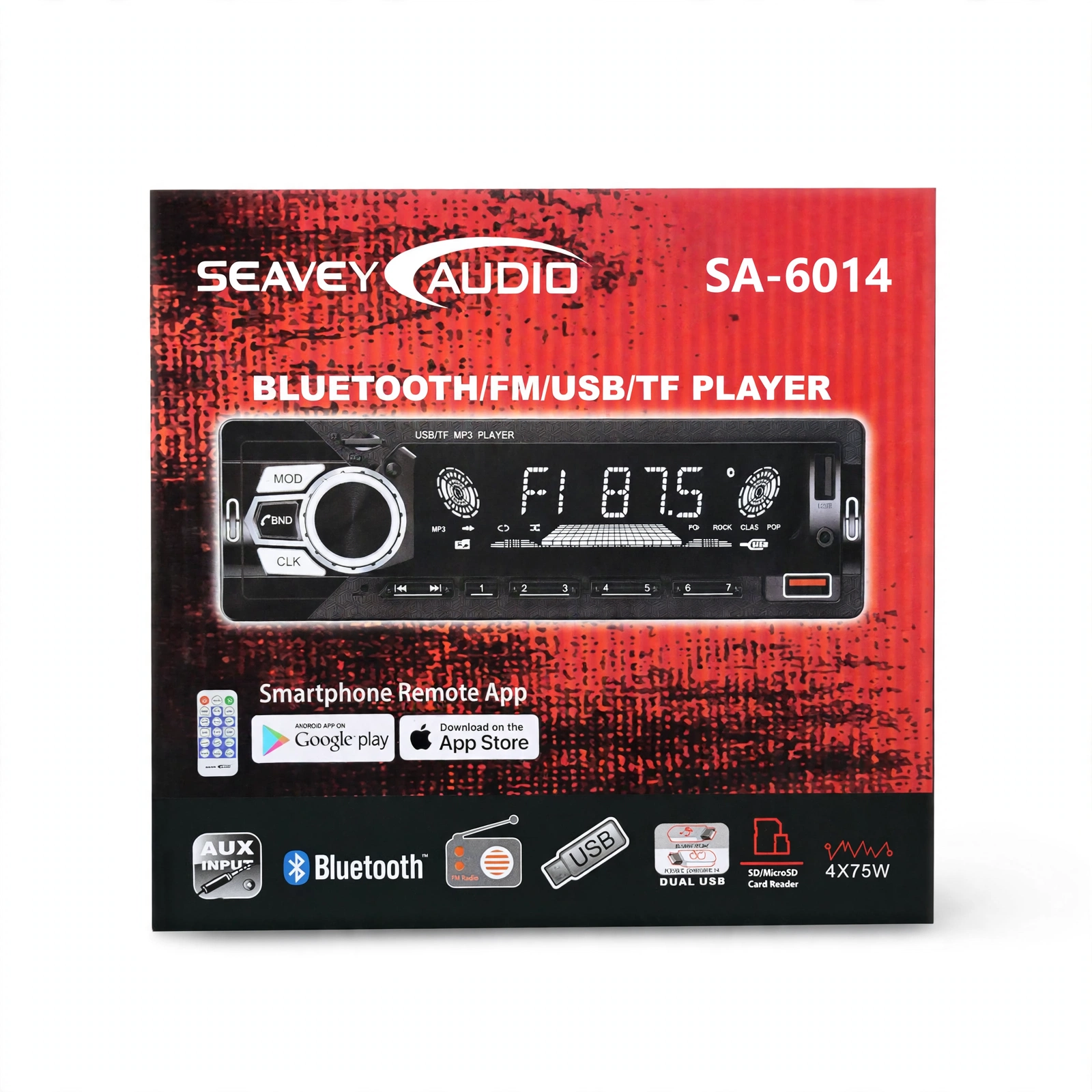 Seavey Audio SA-6014 Bluetooth FM USB TF Car Stereo Player