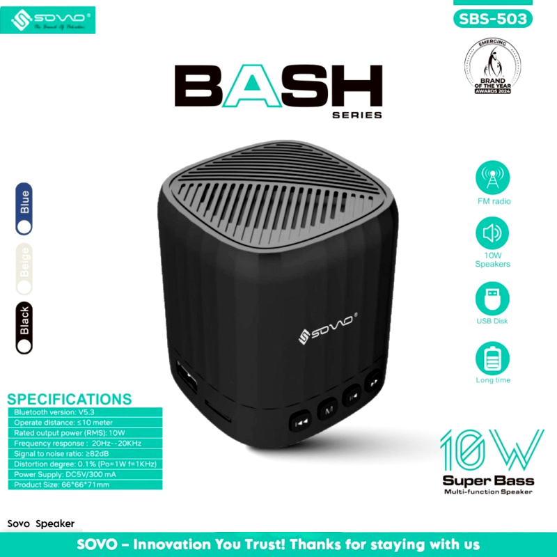 SOVO 10W Super Bass Multi-Function Bluetooth Speaker