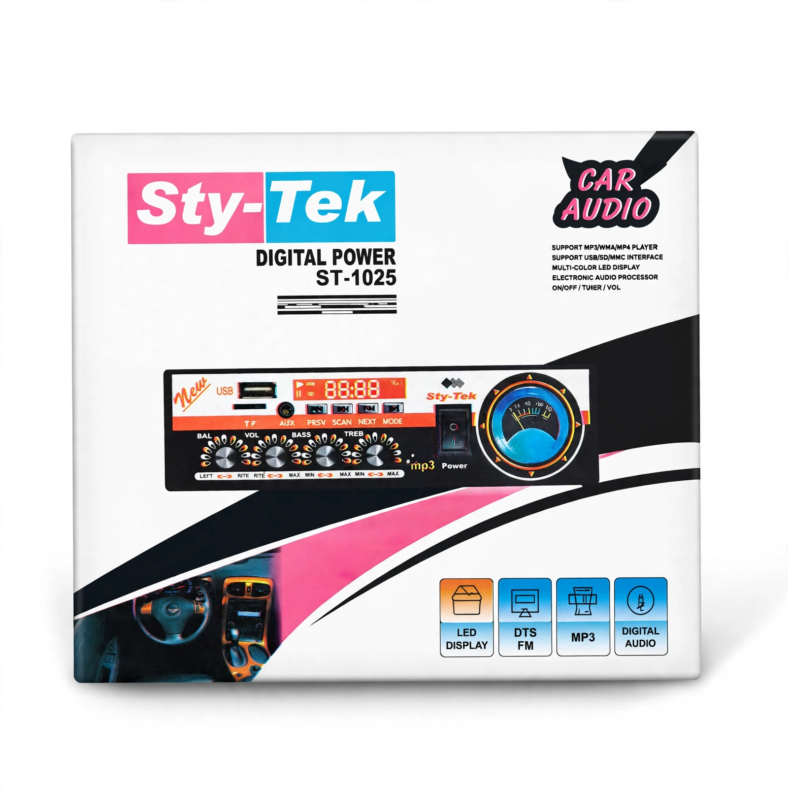 Sty-Tek ST-1025 Digital Power Car Audio MP3 Player